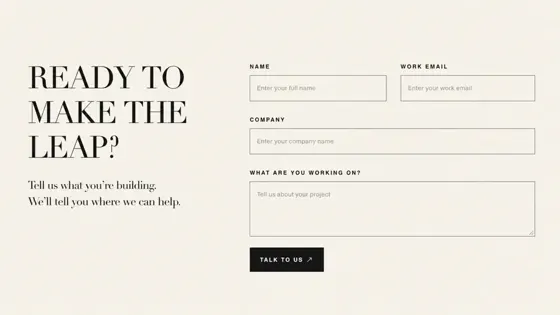 Contact form: the option we picked