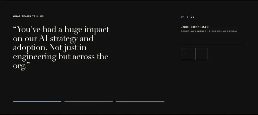 Customer quotes, as built on olddogs.ai