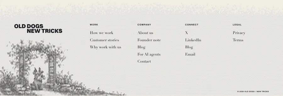 Footer, as built on olddogs.ai