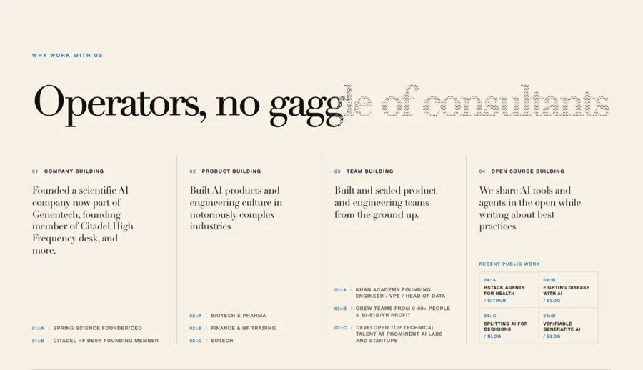 Why work with us, as built on olddogs.ai